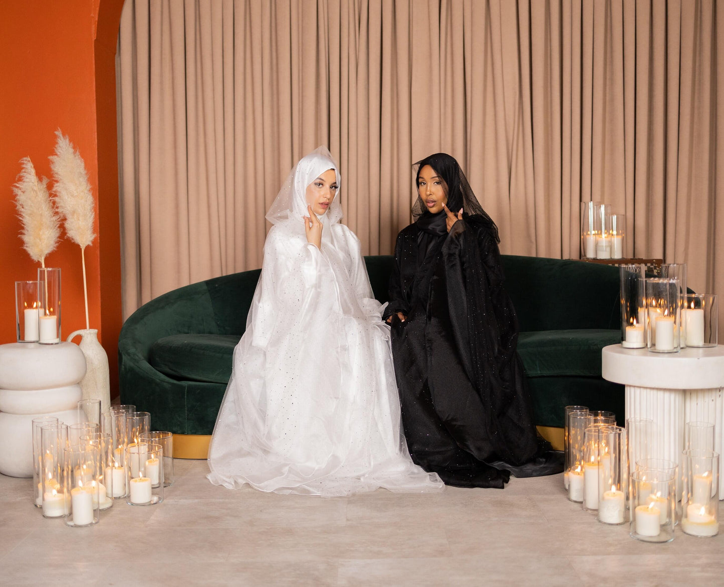 Lamya Hooded Cape Set- Midnight Black-3