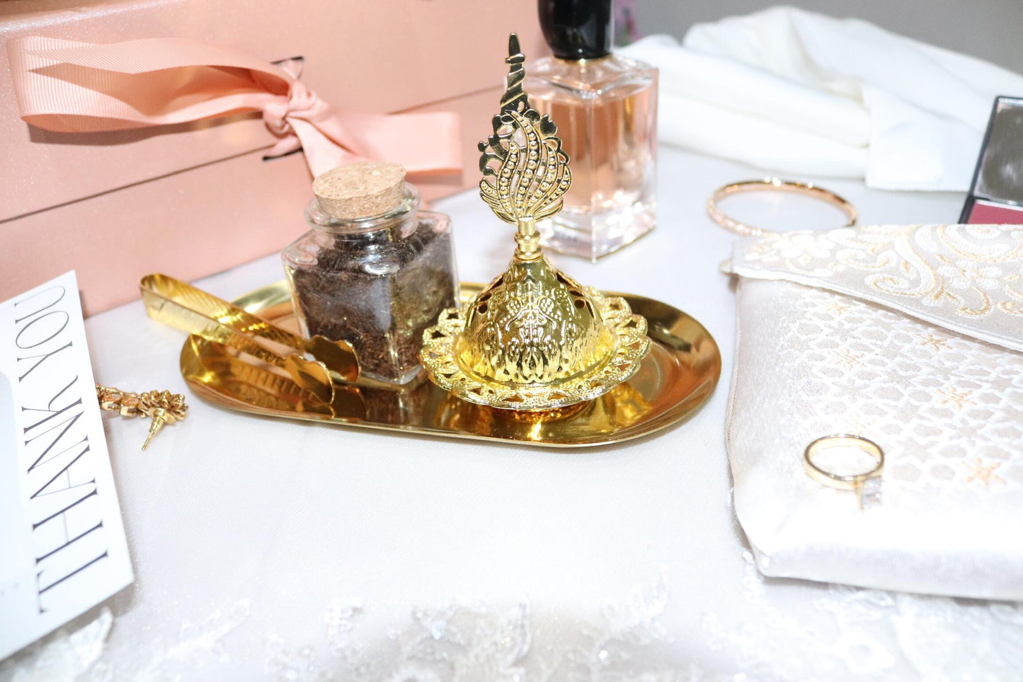 TBC Bakhoor Blend& Gold Bakhoor Burner Set-1